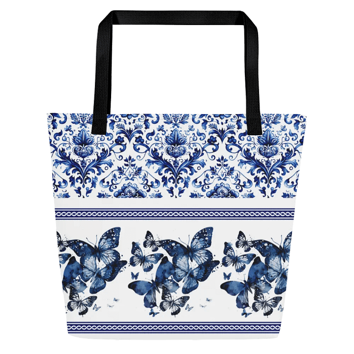 Vintage Blue Floral Bag with Butterflies product image (2)