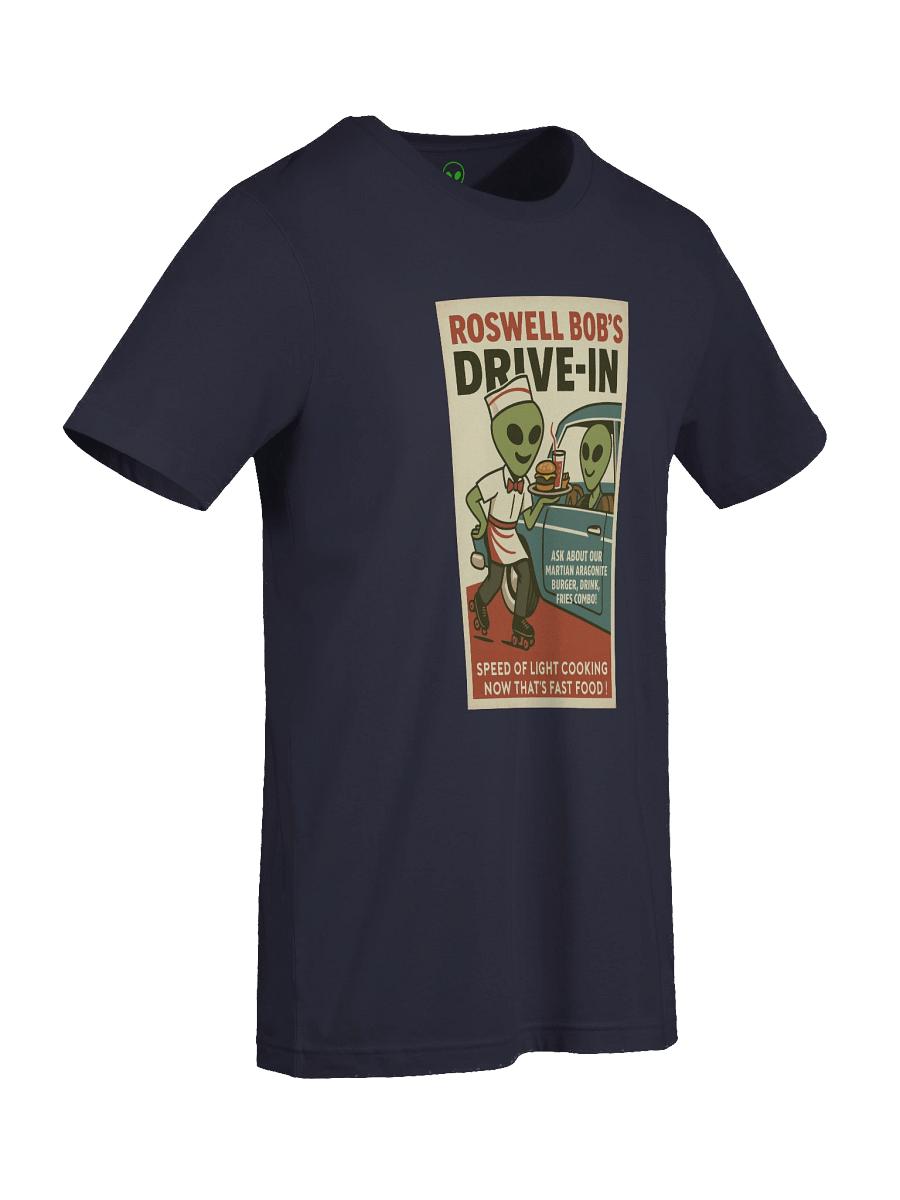 Rollerskating Martian Drive-In 1950's Roswell Aliens Retro Poster Unisex T-Shirt product image (33)