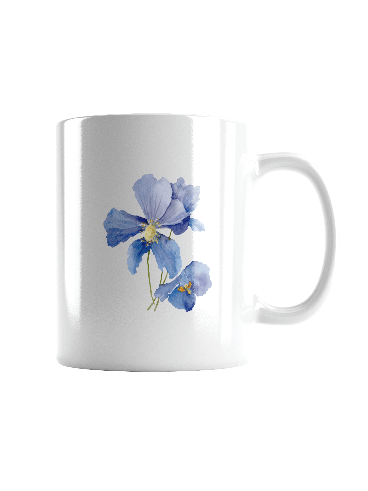Floral Blue Harmony White Glossy Mug product image (2)