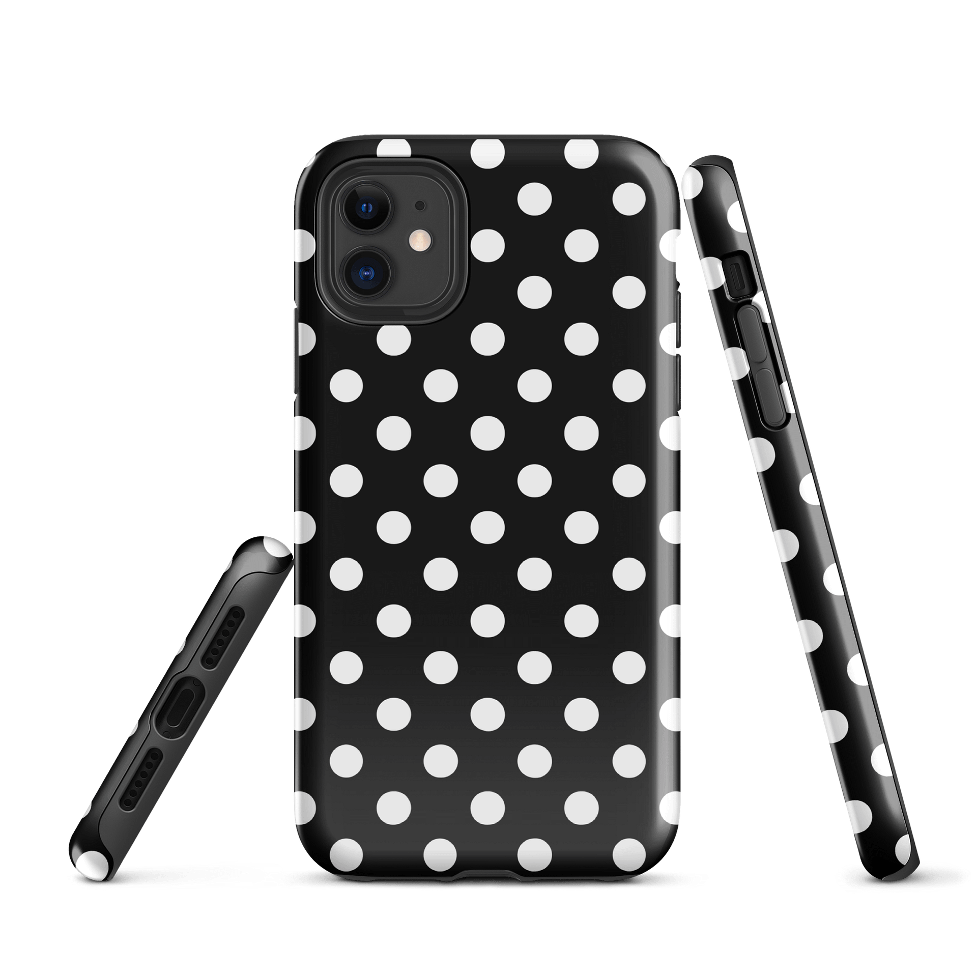 black polka dot i phone case product image (1)