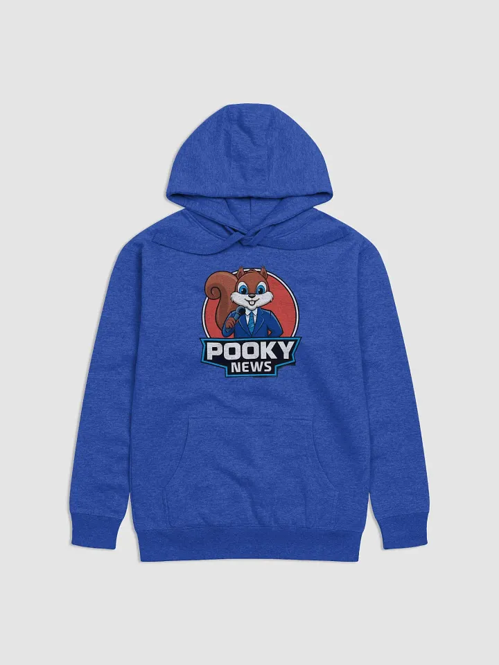 Super Soft Hoodie: Pooky News, Pooky in a suit with a red circular background product image (1)