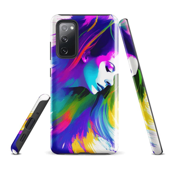 Tough Phone Case for Samsung® - Tempera Painted Face with Colorful Hair product image (1)