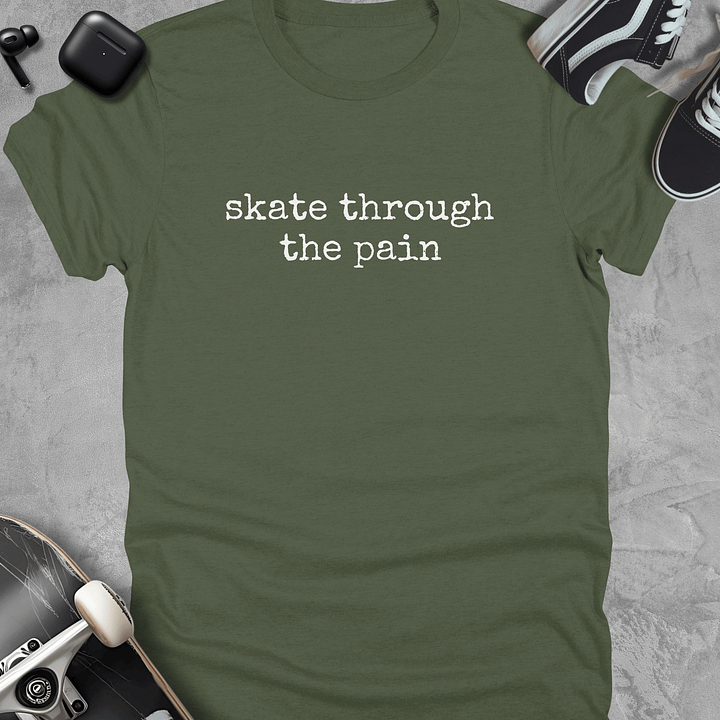 Skate through the pain, Skateboarding t-shirt, Unisex product image (5)