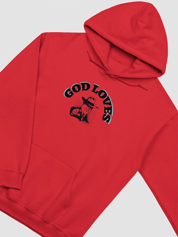 GOD LOVES YOU. Luminous Blue Silhouette Hoodie product image (2)