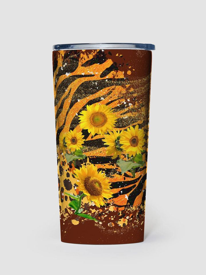 sunflower animal print Stainless Steel Tumbler gift for nature lovers entertainers product image (1)