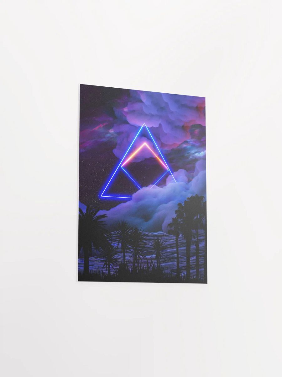 Neon palms landscape: Triangle [synthwave/vaporwave/cyberpunk] — Aesthetic retrowave poster product image (9)