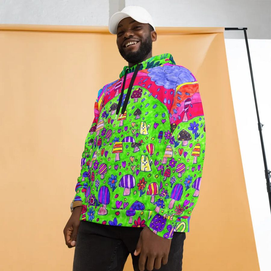 Abstract Nature's Doodle Art Unisex All Over Print Hoodie product image (7)
