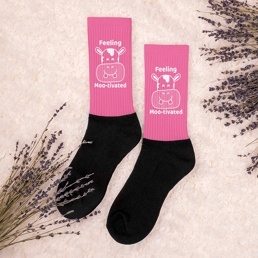 Feeling Mootivated Pink Cow Socks product image (5)