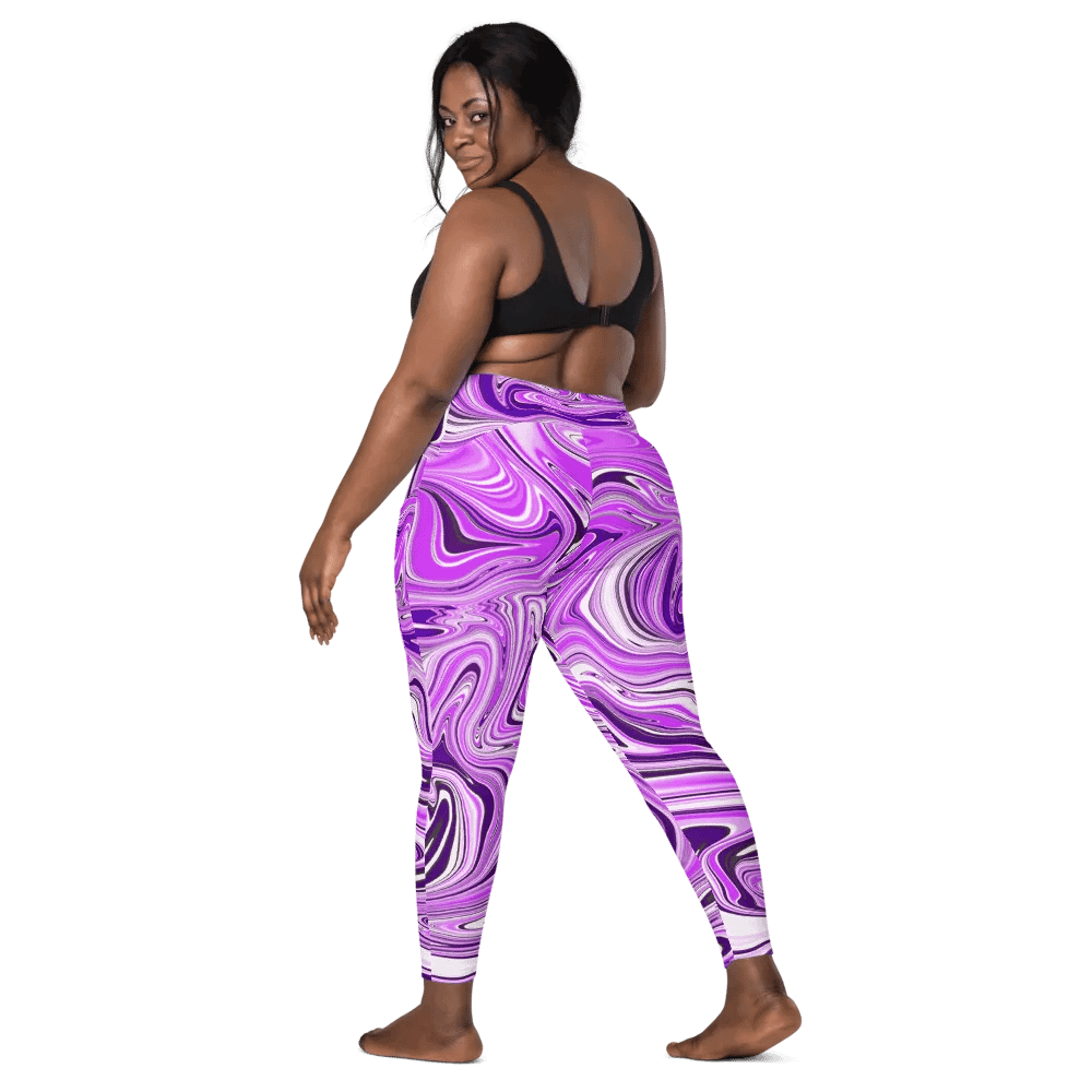 Leggings with Pockets - Purple Digital Fluid Art product image (10)