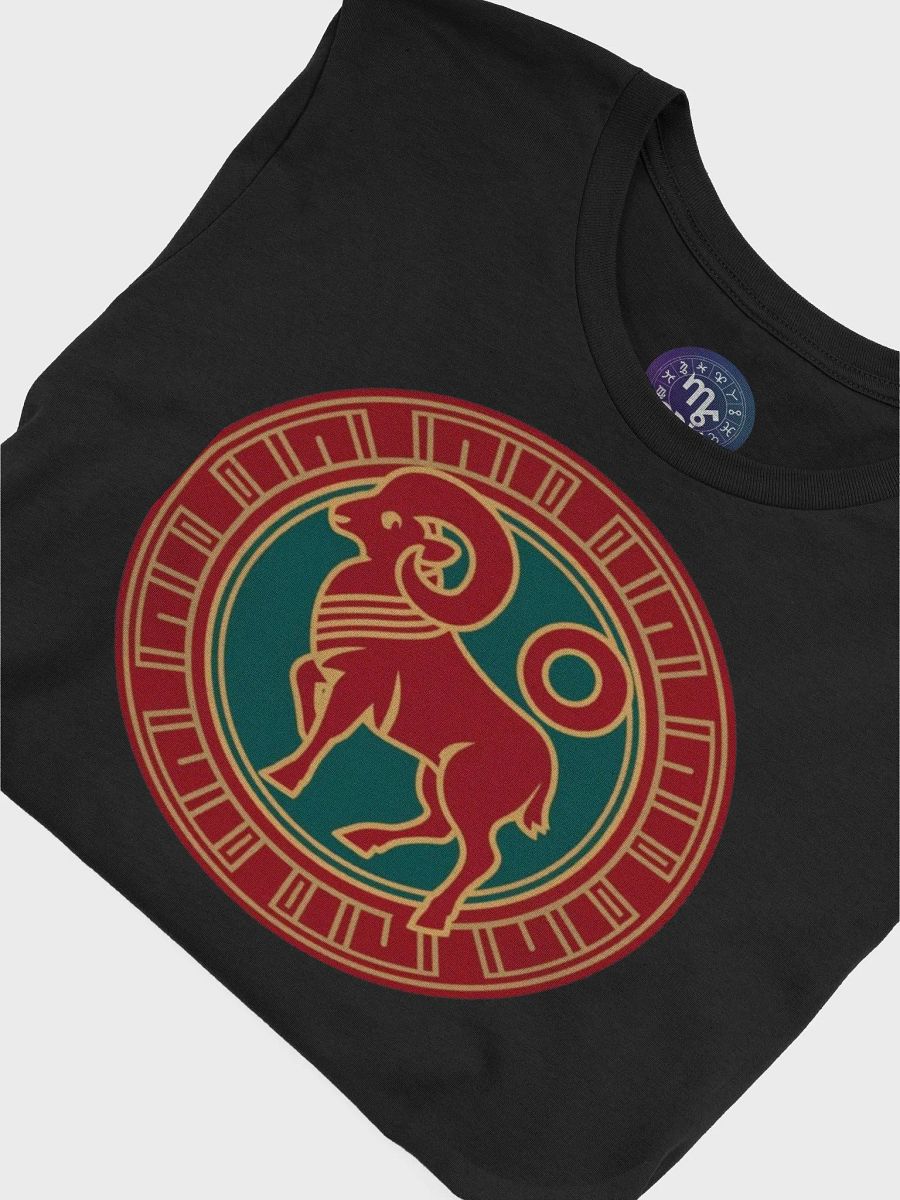 Exclusive Aries Zodiac T-Shirt - Bold Red Ram in Detailed Circular Design product image (7)