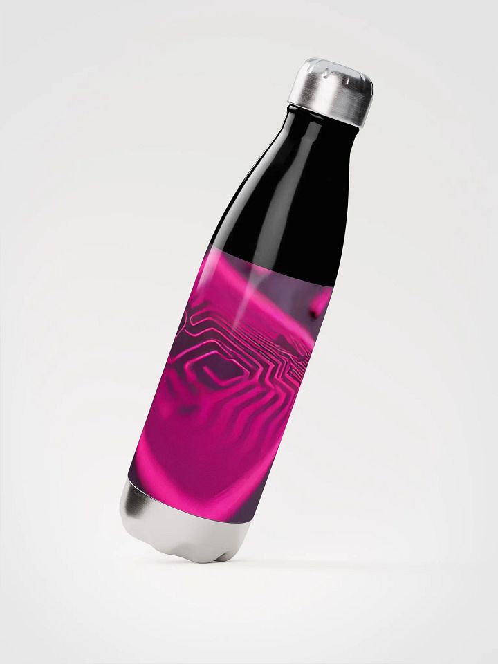 Electric Pink Circuitry Stainless Steel Water Bottle product image (2)