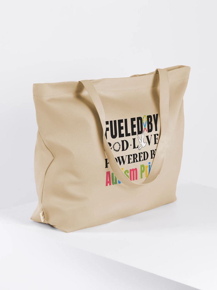 Fueled By God, Powered By Autism Pride, Autism Eco Tote Bag - Cream product image (3)