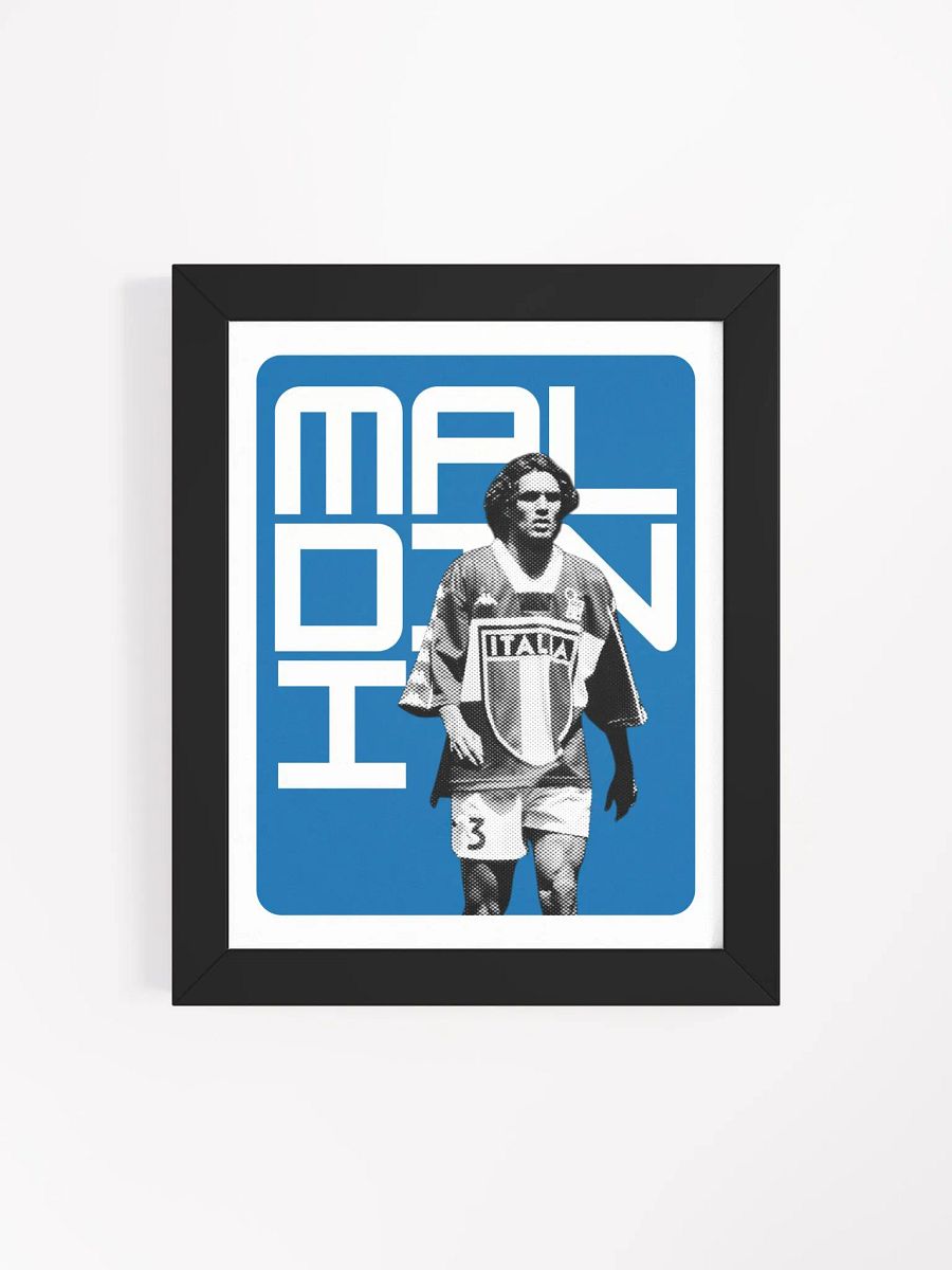 Paolo Maldini BW Italy Name Art Framed Print product image (2)