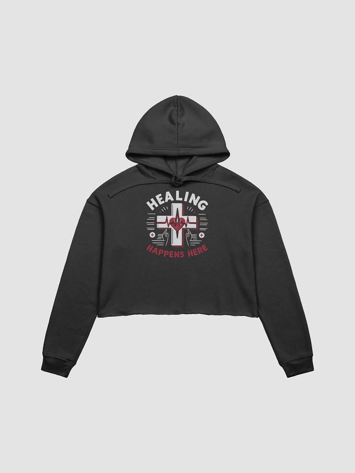 Medical Healing Heartbeat Crop Hoodie product image (2)