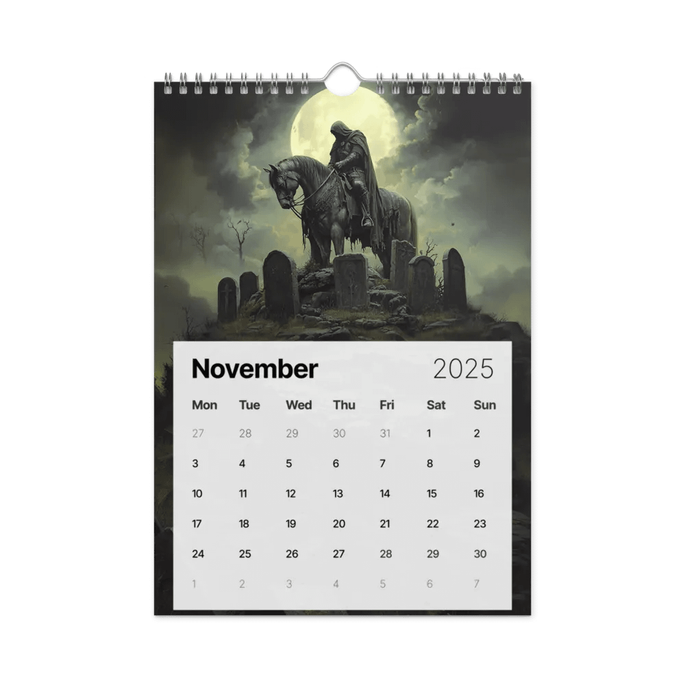Dark Rider Wall Calendar (2025) by Allcolor product image (3)