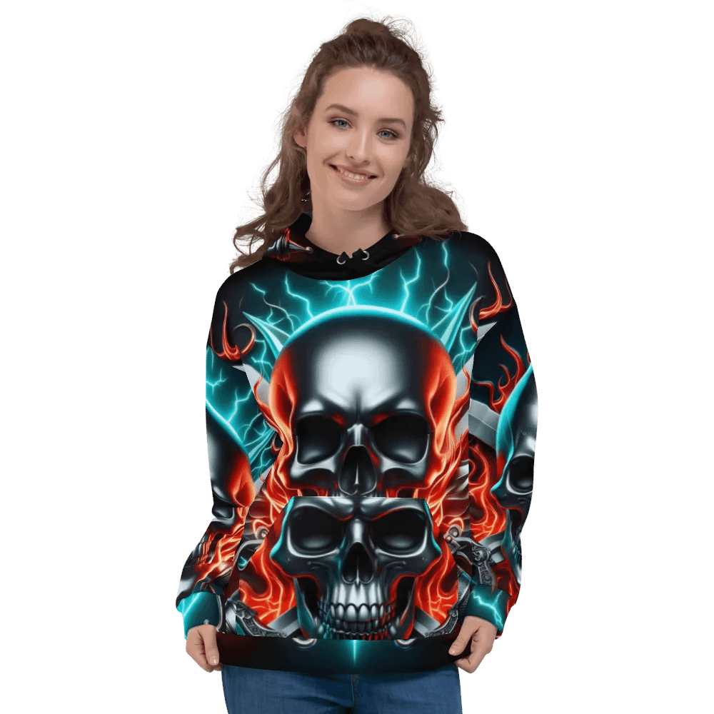 Blazing Skull - Unisex Skull Hoodie #37 product image (3)