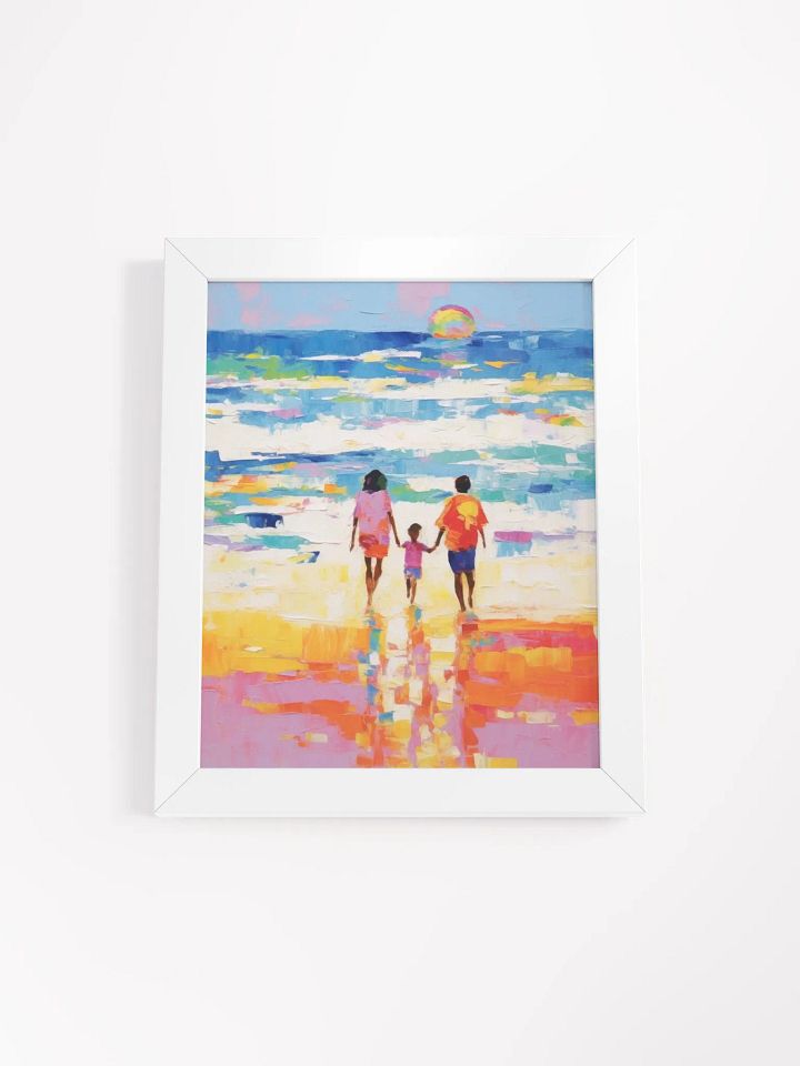 Serene Family Beach Walk Framed Poster product image (1)