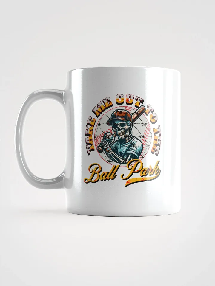 Take Me Out To The Ball Park Baseball Skeleton Gothic Mug product image (1)