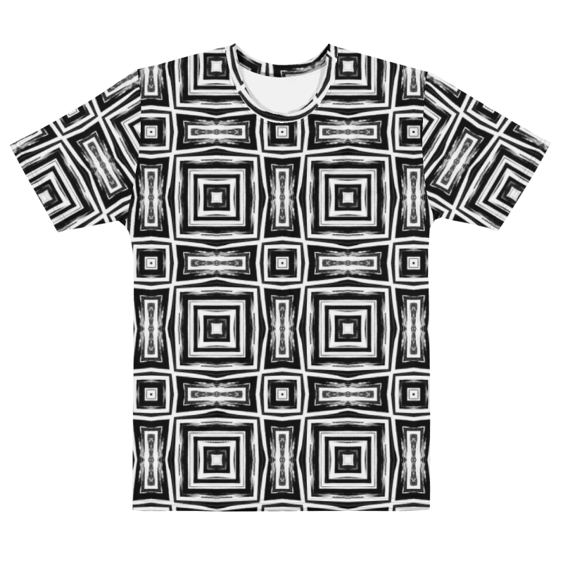 Abstract Monochrome Repeating Pattern Men's Crewneck T Shirt product image (12)