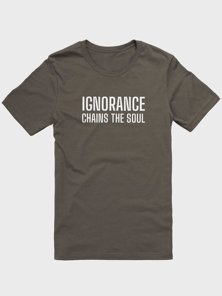 Pixelated Abstract Unisex T-Shirt | life motto IGNORANCE CHAINS THE SOUL product image (4)