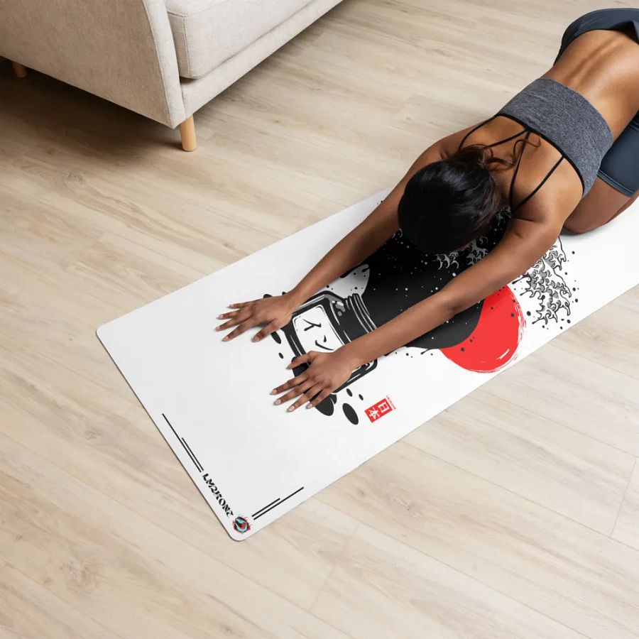 Black Kanagawa's wave Japanese Ink - Yoga Mat product image (4)
