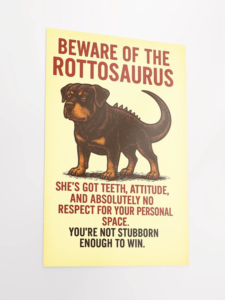 Beware of the Rottosaurus Poster (She Version) product image (4)