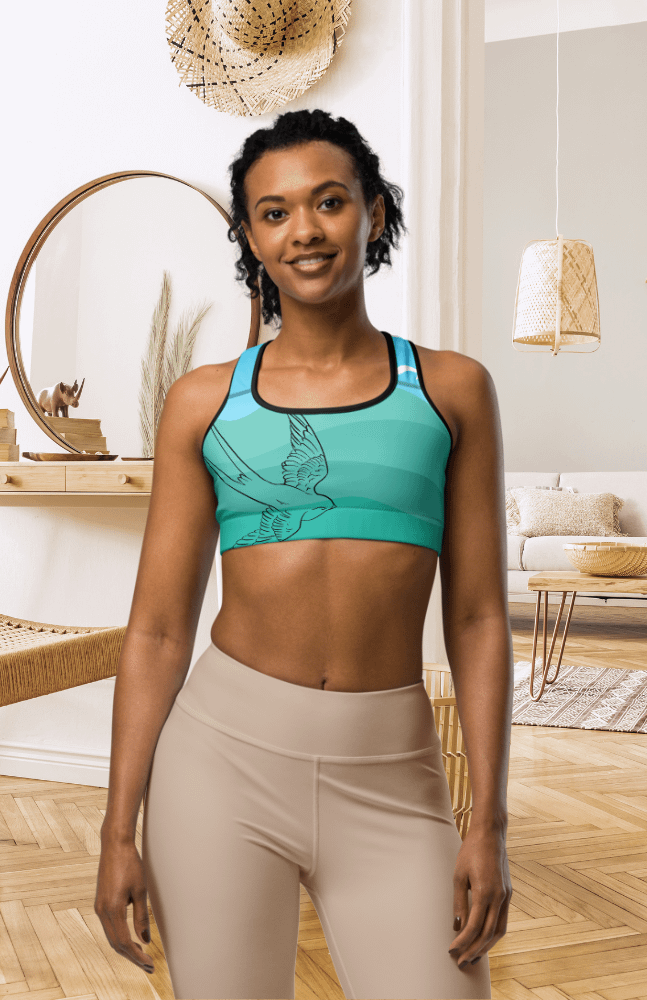 Bird in Flight Floral Horizon Custom Sports Bra product image (1)