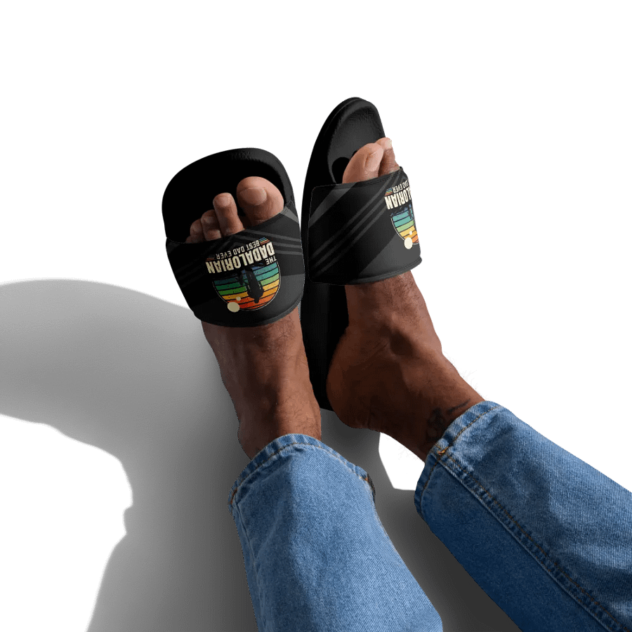 Sunset Dadalorian Best Dad Ever - Men's Slides product image (3)