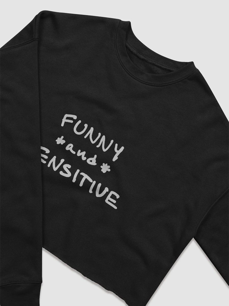 FUNNY *and* SENSITIVE (white design) women’s fleece crop sweatshirt product image (1)