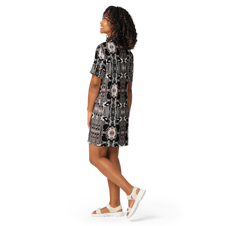 Abstract Floral Birds Ladies T Shirt Dress product image (12)