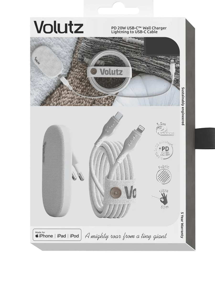 Quantum I 20W Ultra-flat USB-C Wall Charger with Lightning Cable, Snow-White product image (5)