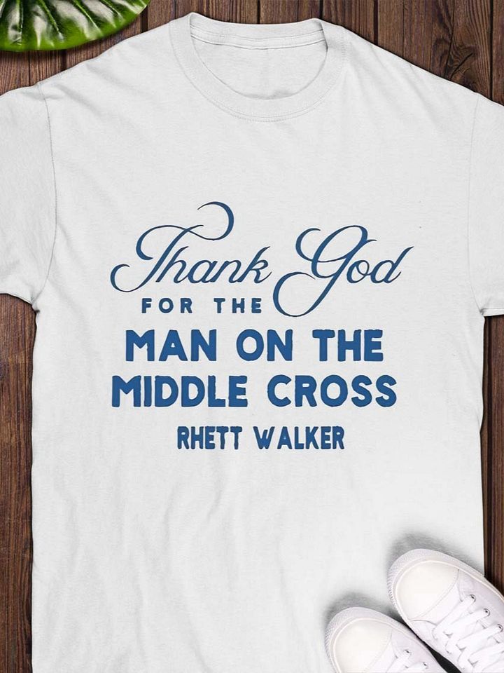 Thank God For The Man On The Middle Cross Rose Shirt product image (1)
