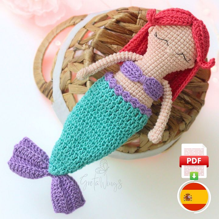 Patrón PDF Amigurumi Cuqui Sirena: Diseño Exclusivo para Tejer tu Sirena Ideal (Descarga Digital) product image (1)