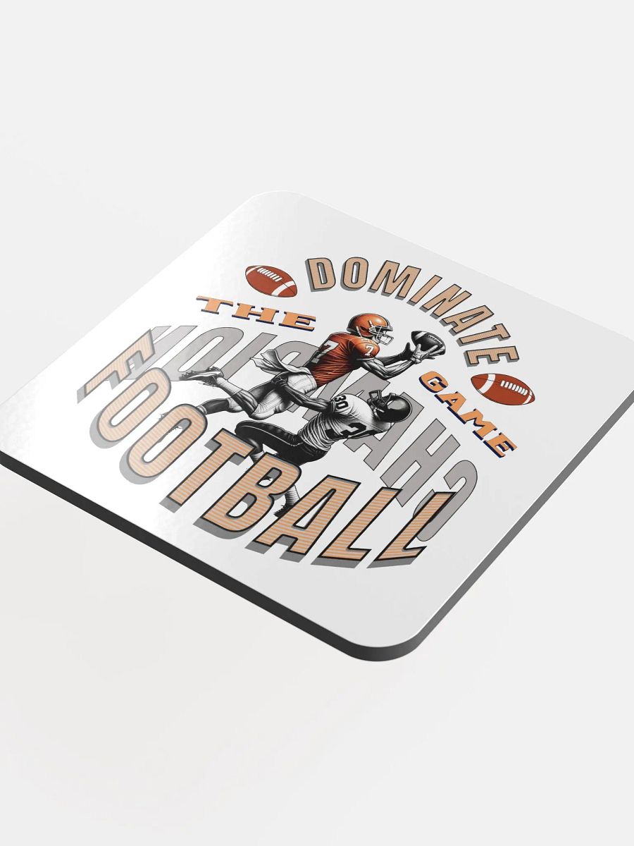 Dominate The Game Football Champion Glory Glossed Cork Coaster product image (4)
