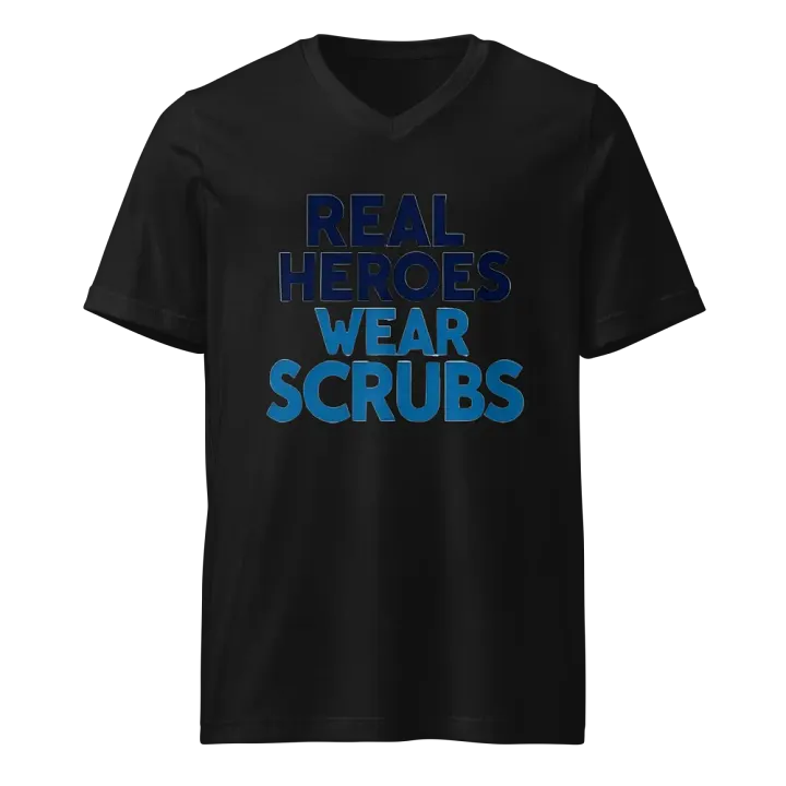 Real Heroes Wear Scrubs V-Neck Tee product image (1)