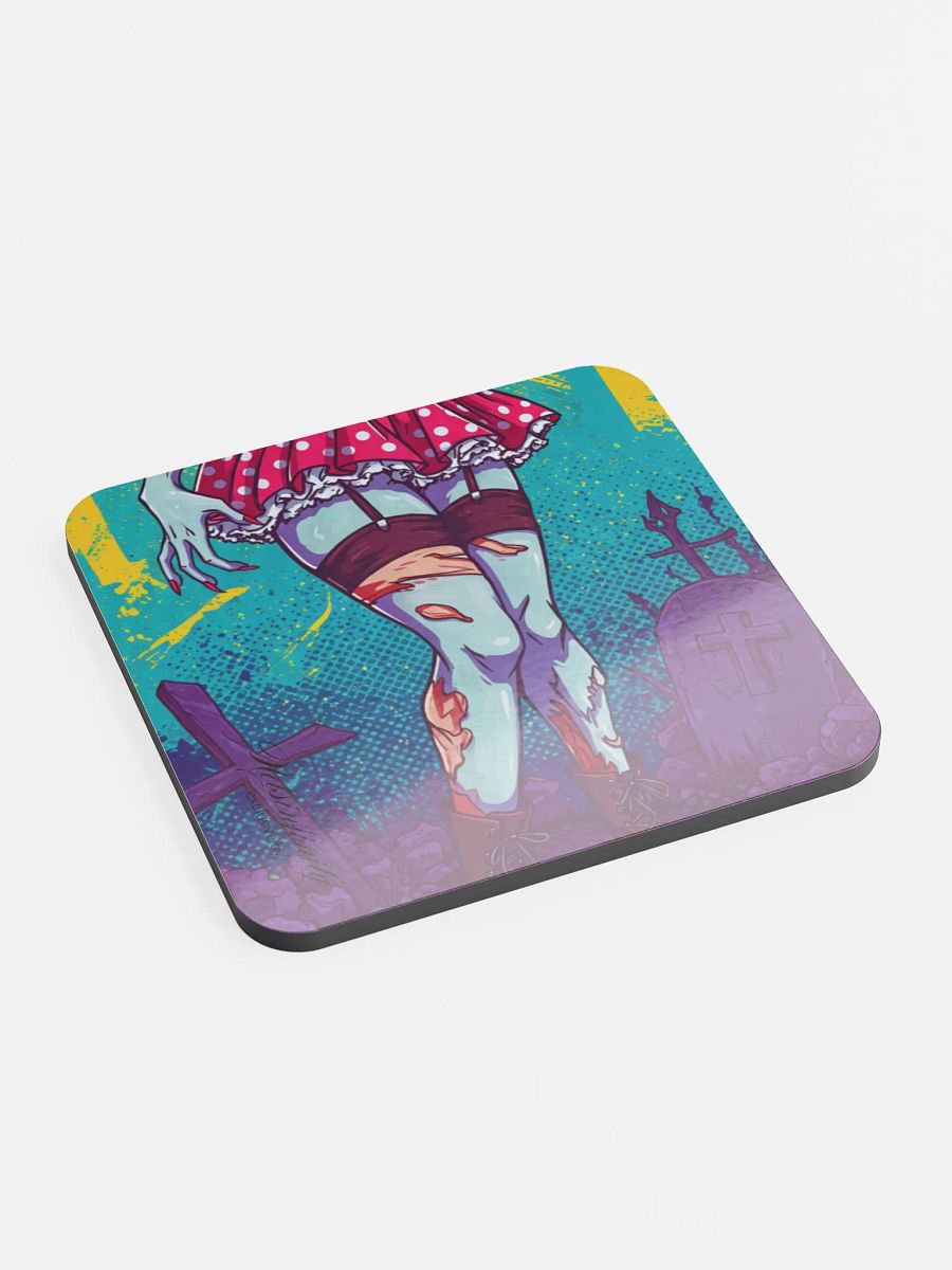 V2 Zombie Pinup Glossed Cork Coaster (Bottom) product image (2)