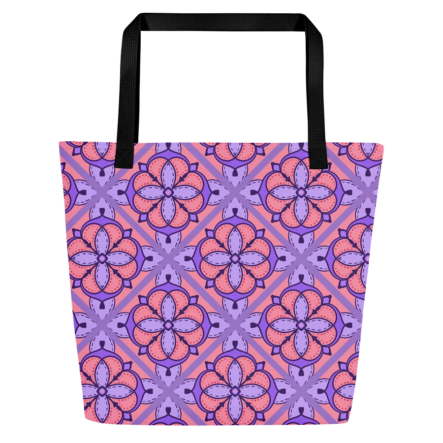 Peach and Lilac Symmetry Pattern All Over Print Tote product image (1)