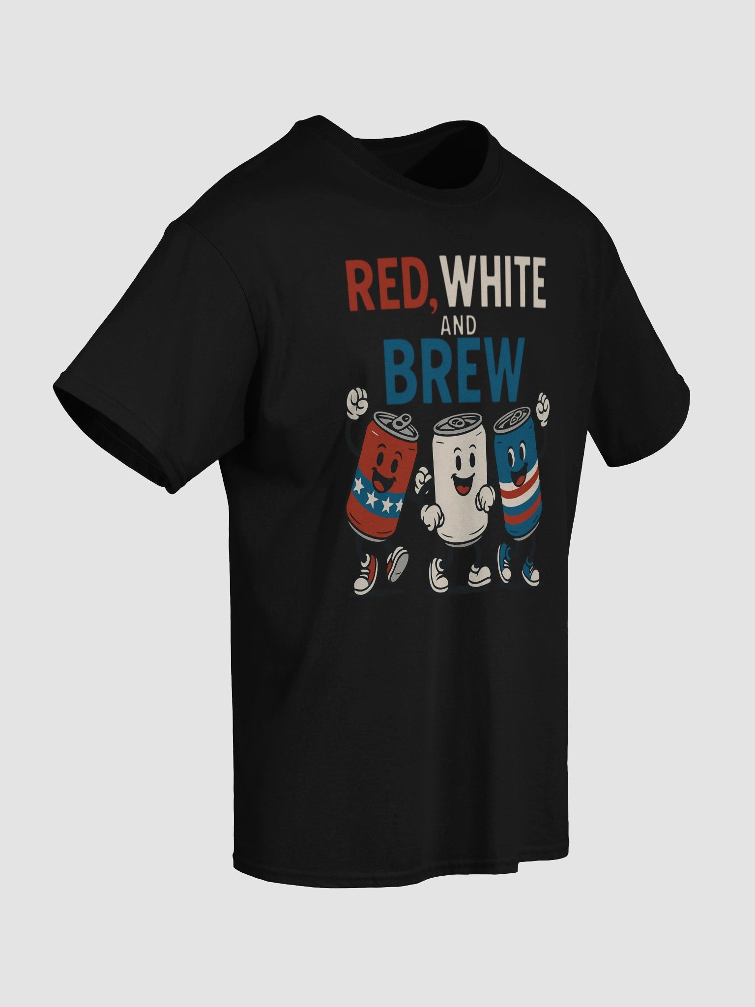 Red White and Brew 4th of July T-Shirt - Patriotic Beer & Soda Cans product image (15)
