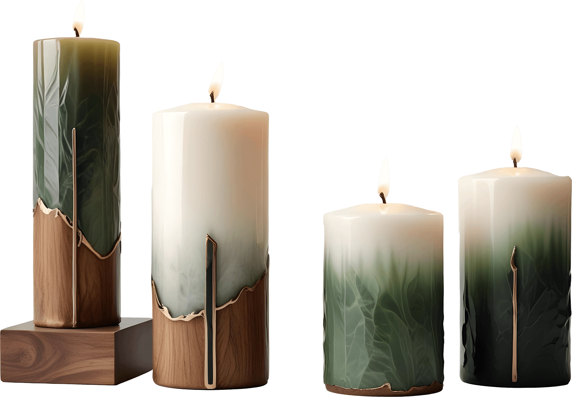 Luxe Botanique – Verdant Serenity Candle Set PNG product image (1)
