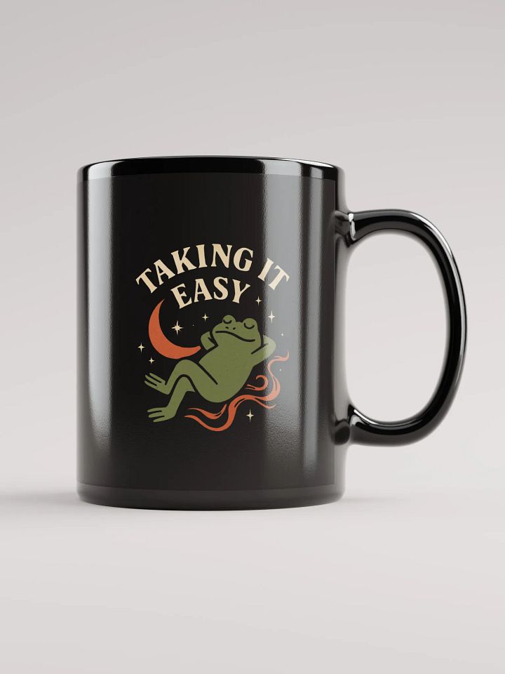 Taking It Easy Black Glossy Mug product image (2)