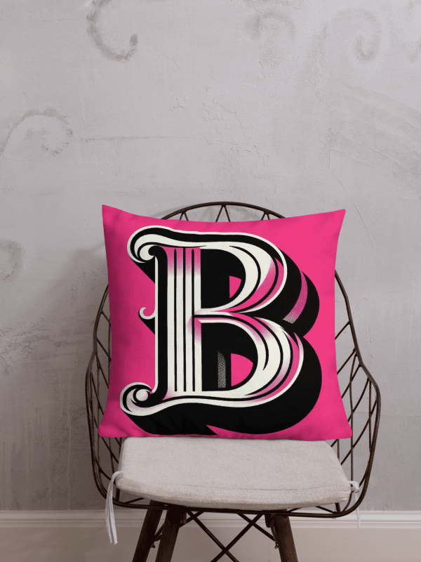 Bewitching 3D Monogram Pillow |AI Design initial B product image (1)