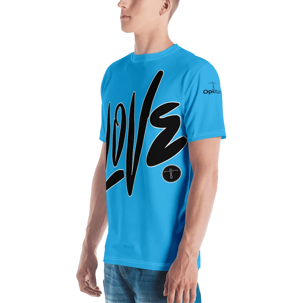 Love & Peace - Blue - Crew Neck T-Shirt product image (4)