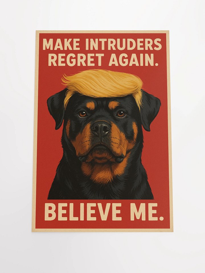 Make Intruders Regret Again. Believe me. Rottweiler Poster product image (2)