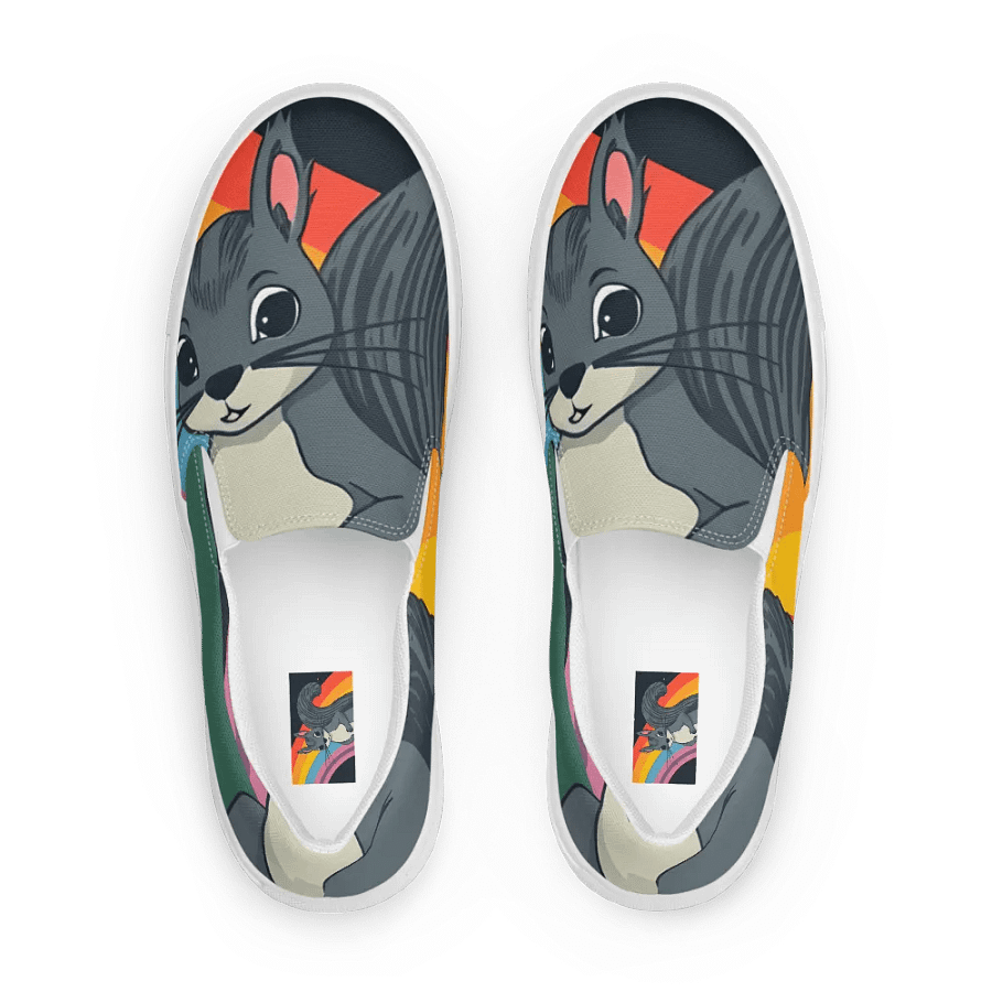 Women's Rainbow Squirrel canvas Slip-On shoes product image (1)