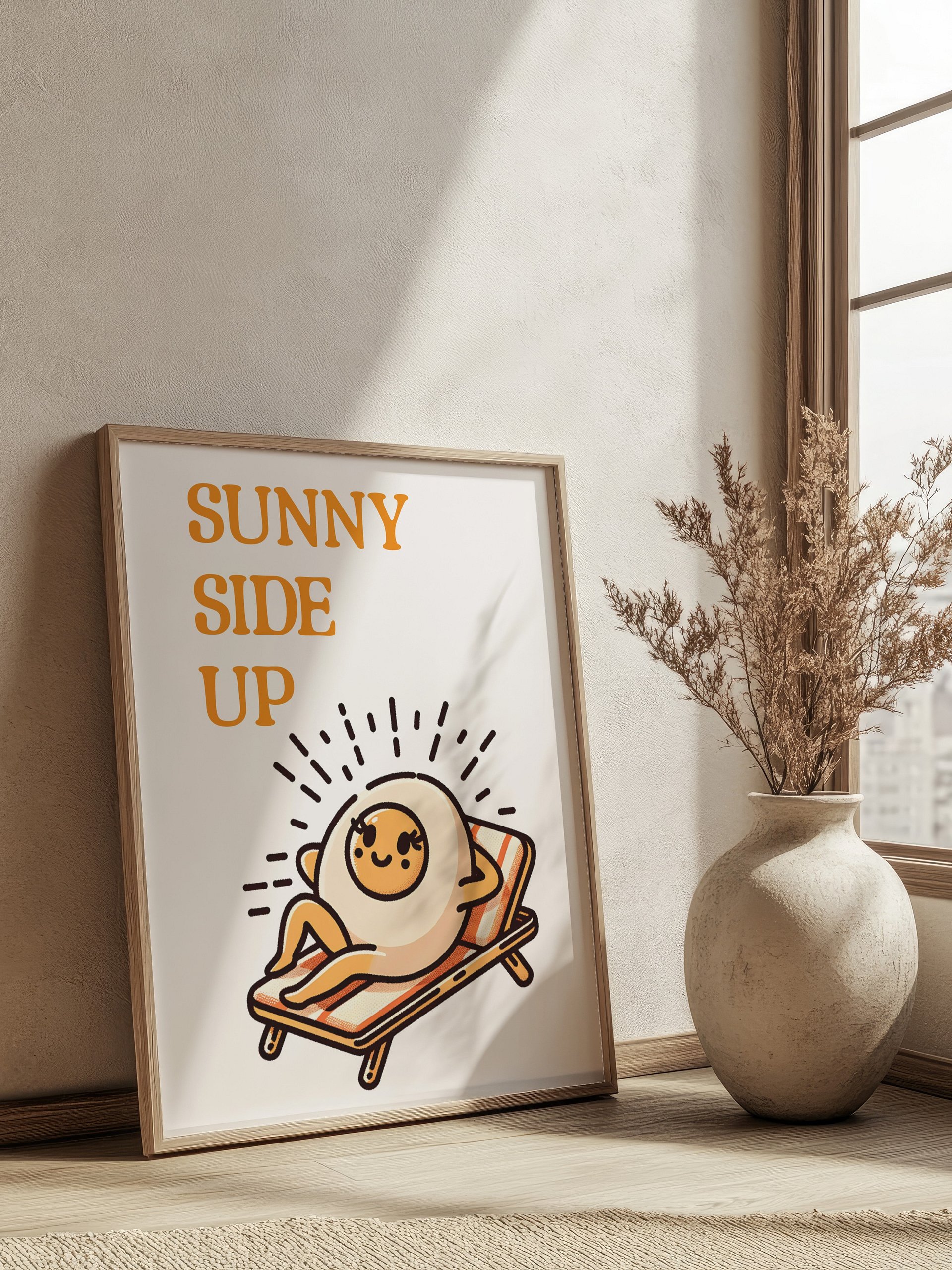 Sunny Side Up Egg Mascot Retro Art Print product image (5)