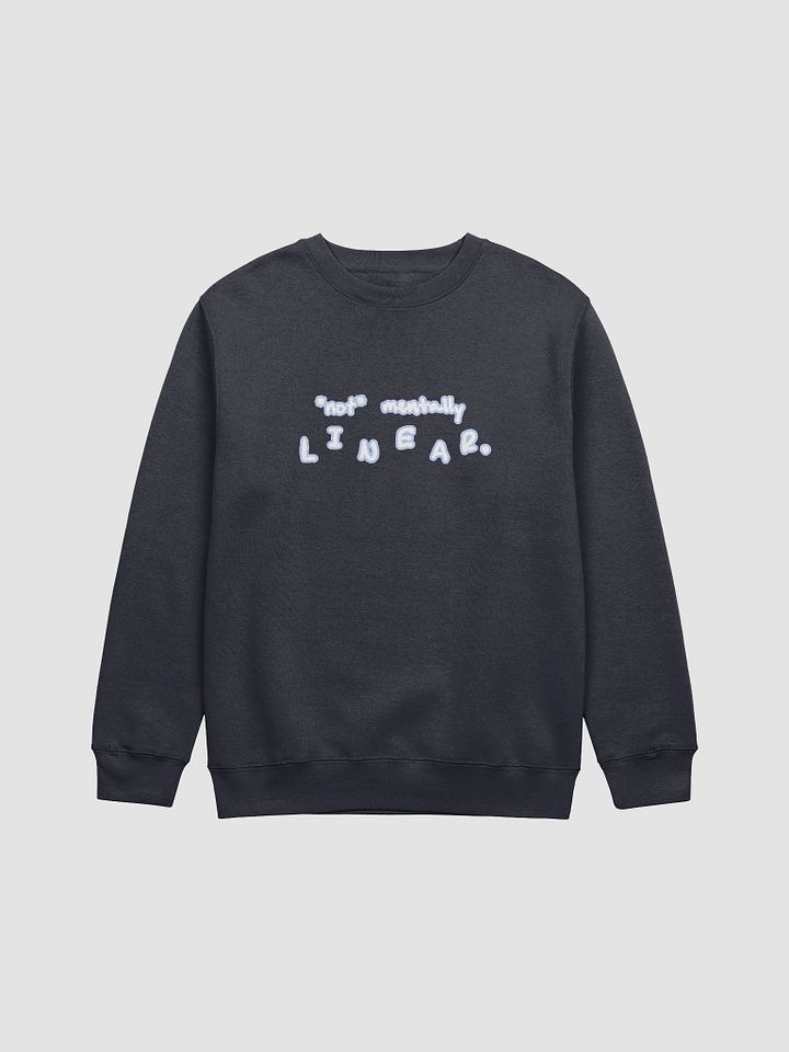 *not* mentally linear (lined design, #BDCAEF) printed crewneck product image (13)