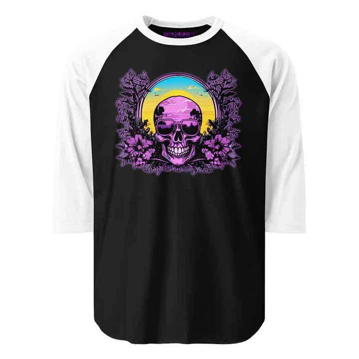 Purple Sunset Skull raglan sleeve product image (1)