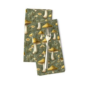 Seamless Pattern - Golden Mushrooms on Light Green product image (9)