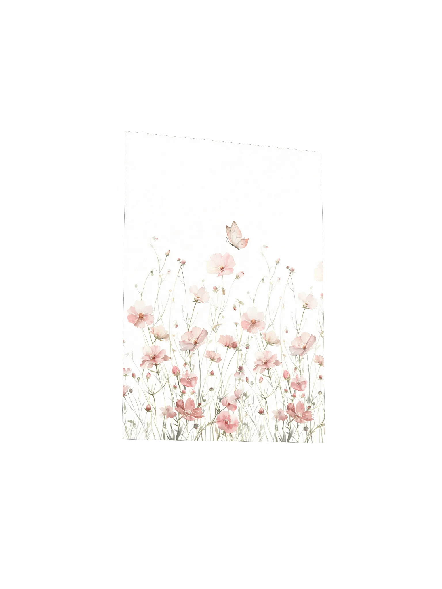 Watercolor Pink Floral Meadow Nursery Print product image (4)