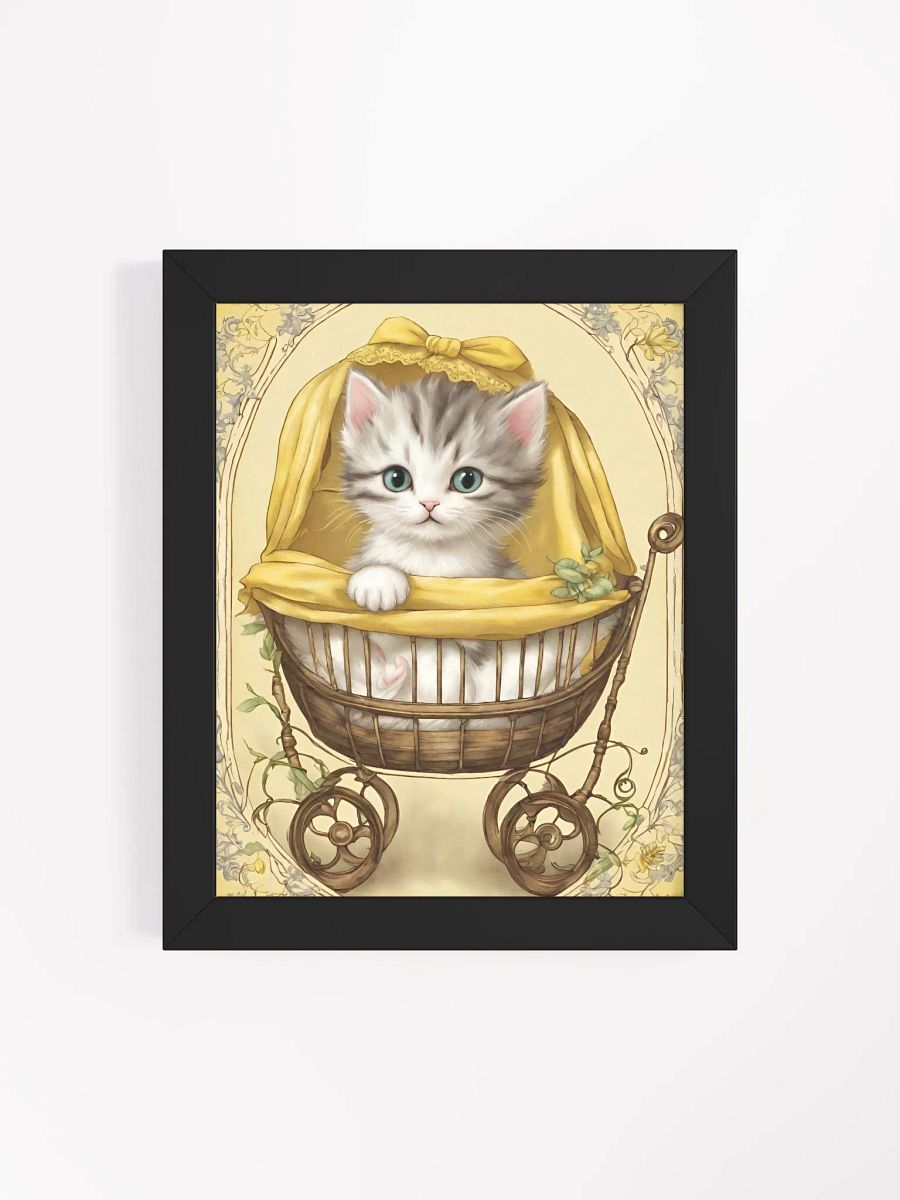 Whimsical Kitten in Vintage Carriage Framed Print product image (70)